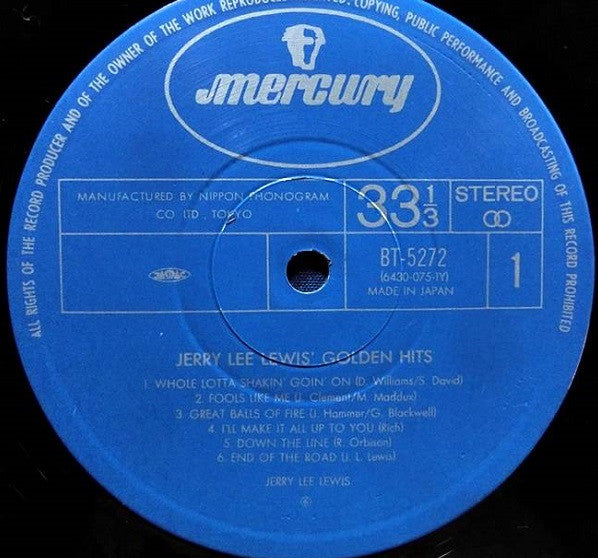 Jerry Lee Lewis - Jerry Lee Lewis Golden Hits (Vinyl, LP, Album, Reissue) Very Good Plus (VG+) / Good Plus (G+)