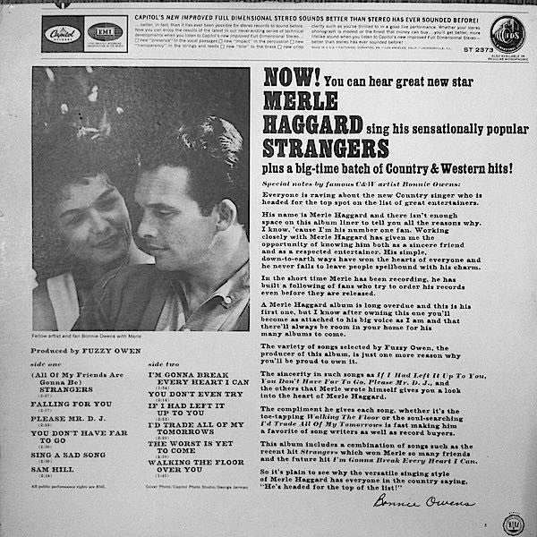 Merle Haggard - Strangers (Vinyl, LP, Album, Stereo) Very Good (VG) / Very Good Plus (VG+)