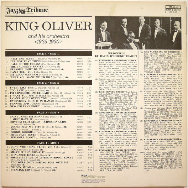 King Oliver & His Orchestra - Jazz Tribune No.6: King Oliver And His Orchestra (1929-1930) (2xVinyl, LP, Compilation) Very Good Plus (VG+) / Very Good Plus (VG+)