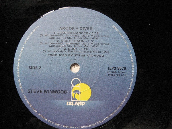 Steve Winwood - Arc Of A Diver (Vinyl, LP, Album) Very Good Plus (VG+) / Very Good Plus (VG+)