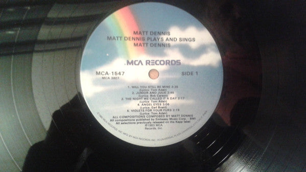Matt Dennis - Plays And Sings Matt Dennis (Vinyl, LP, Album, Reissue) Near Mint (NM or M-) / Near Mint (NM or M-)