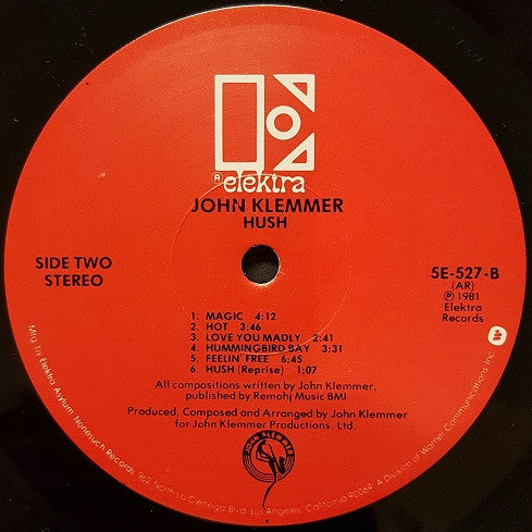 John Klemmer - Hush (Vinyl, LP, Album) Very Good (VG) / Good Plus (G+)