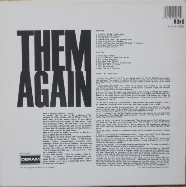 Them (3) - Again (Vinyl, LP, Album, Reissue, Stereo) Very Good Plus (VG+) / Very Good Plus (VG+)