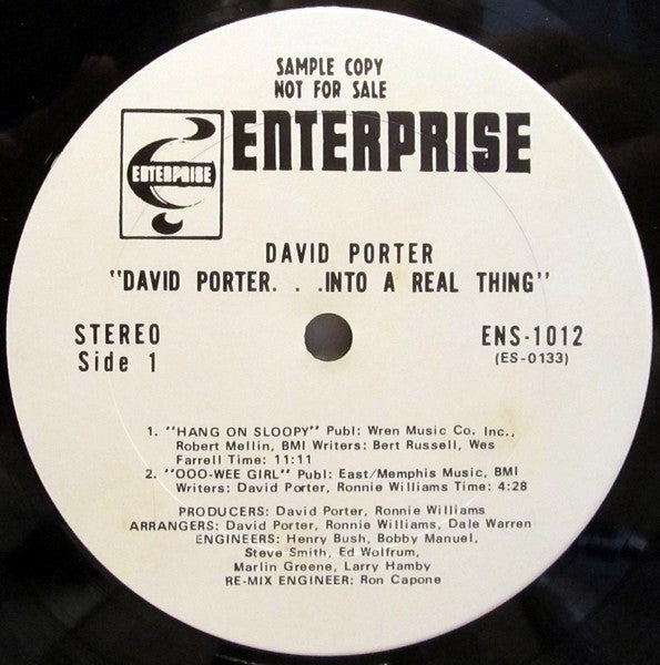 David Porter - ...Into A Real Thing (Vinyl, LP, Album, Promo, Stereo) Very Good Plus (VG+) / Very Good (VG)