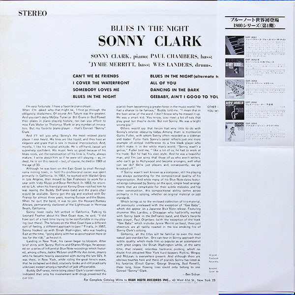 Sonny Clark - Blues In The Night (Vinyl, LP, Album, Limited Edition)