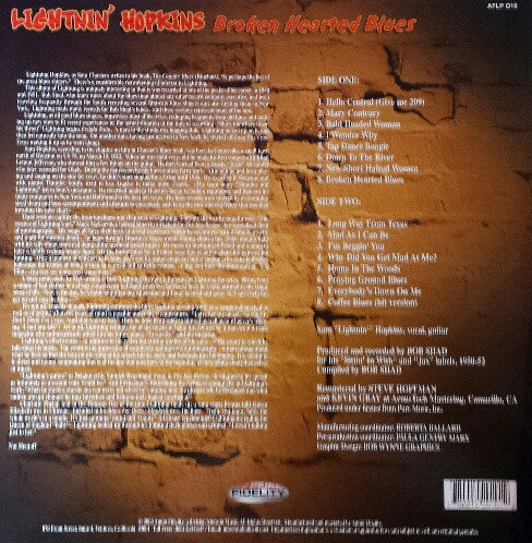 Lightnin' Hopkins - Broken Hearted Blues (Original 1950 - 1952 Blues Masterpieces) (Vinyl, LP, Compilation) Near Mint (NM or M-) / Very Good Plus (VG+)