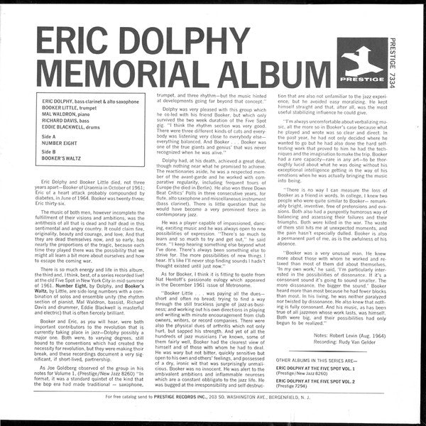 Eric Dolphy - Memorial Album Recorded Live At The Five Spot (Vinyl,...