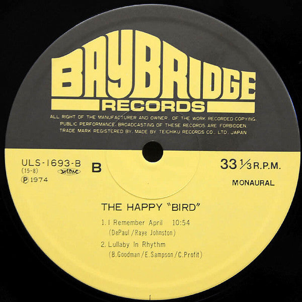 Charlie Parker - The Happy "Bird" (Vinyl, LP, Reissue) Very Good (VG) / Very Good (VG)