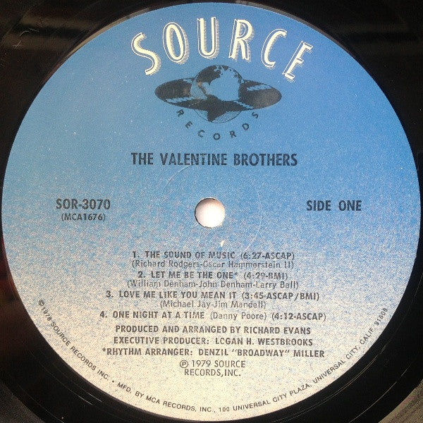 The Valentine Brothers - Valentine Brothers (Vinyl, LP, Album, Promo) Very Good Plus (VG+) / Good Plus (G+)
