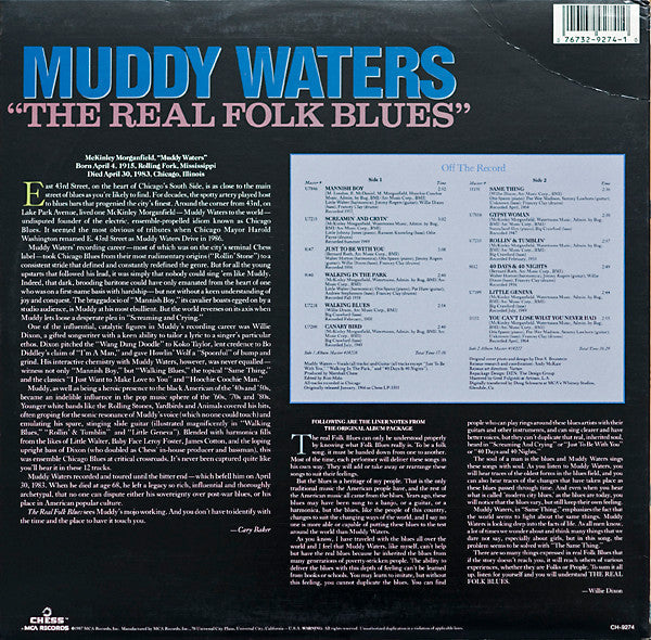 Muddy Waters - The Real Folk Blues (Vinyl, LP, Compilation, Reissue) Good Plus (G+) / Good Plus (G+)