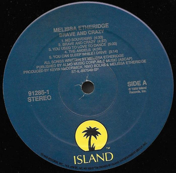 Melissa Etheridge - Brave And Crazy (Vinyl, LP, Album) Very Good (VG) / Very Good Plus (VG+)
