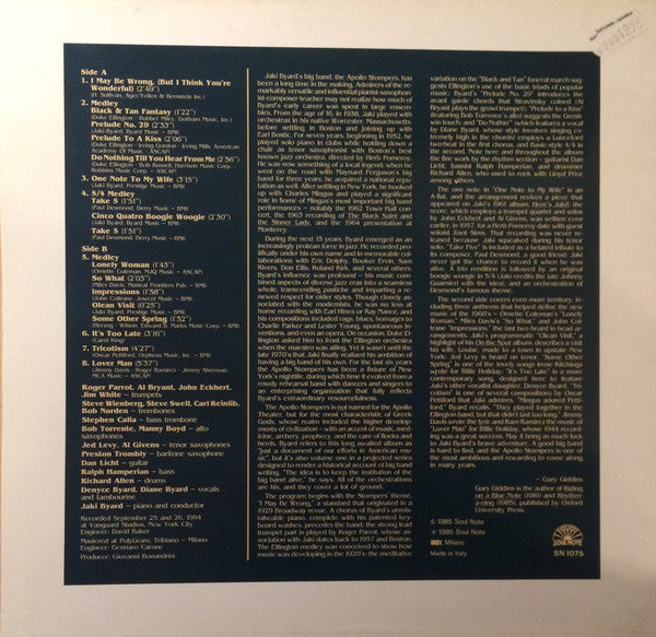 Jaki Byard And The Apollo Stompers - Phantasies (Vinyl, LP, Album)