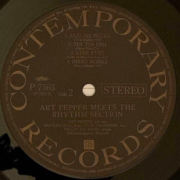 Art Pepper - Art Pepper Meets The Rhythm Section (Vinyl, LP, Album, Reissue, Stereo) Very Good Plus (VG+) / Very Good Plus (VG+)