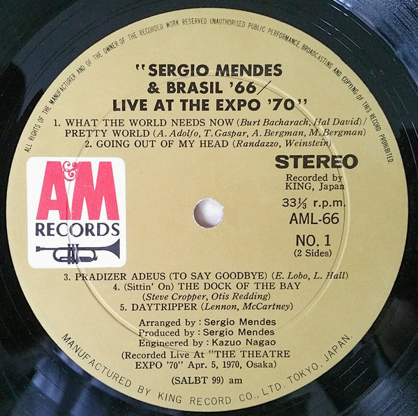 Sérgio Mendes & Brasil '66 - Live At Expo'70 (Vinyl, LP, Album) Very Good (VG) / Very Good (VG)
