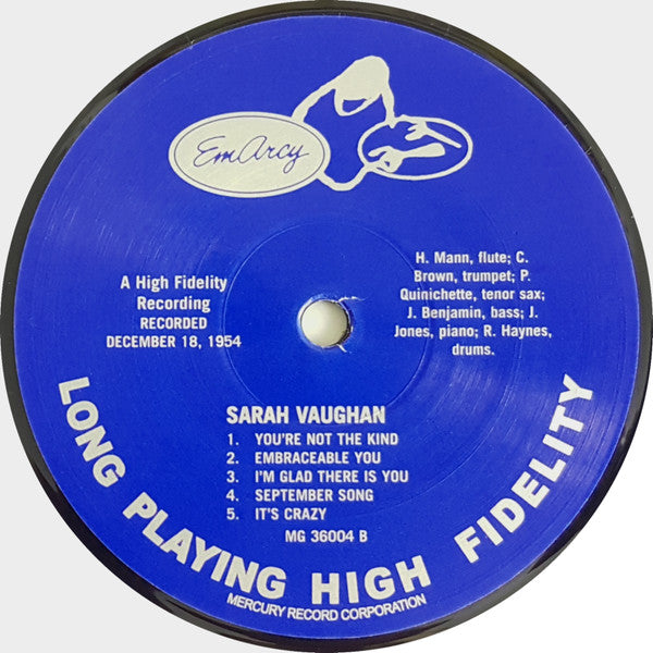 Sarah Vaughan - Sarah Vaughan (Vinyl, LP, Album, Reissue, Mono) Near Mint (NM or M-) / Near Mint (NM or M-)