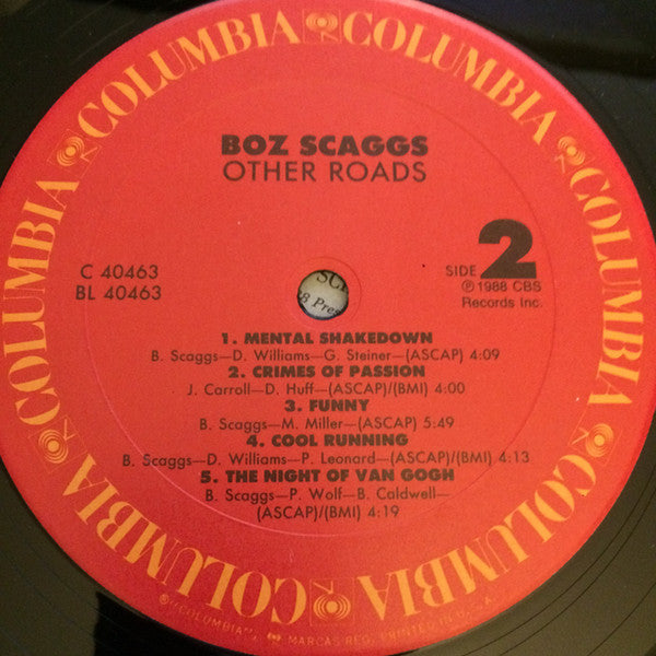 Boz Scaggs - Other Roads (Vinyl, LP, Album, Stereo)