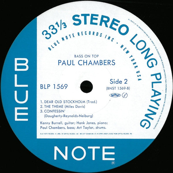 Paul Chambers Quartet - Bass On Top (Vinyl, LP, Album, Stereo, Reissue) Very Good Plus (VG+) / Near Mint (NM or M-)
