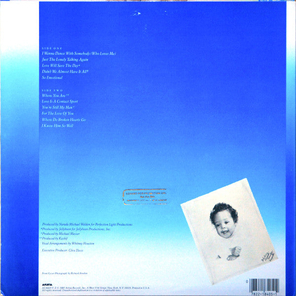 Whitney Houston - Whitney (Vinyl, LP, Album, Stereo) Very Good (VG) / Good Plus (G+)