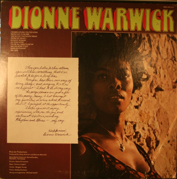 Dionne Warwick - Soulful (Vinyl, LP, Album, Stereo) Very Good (VG) / Good Plus (G+)