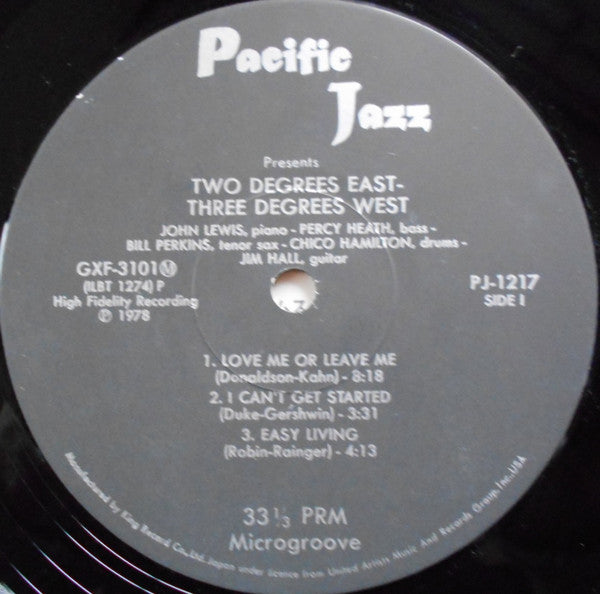 John Lewis (2) - Grand Encounter: 2 Degrees East - 3 Degrees West (Vinyl, LP, Album, Reissue, Mono) Good Plus (G+) / Very Good Plus (VG+)