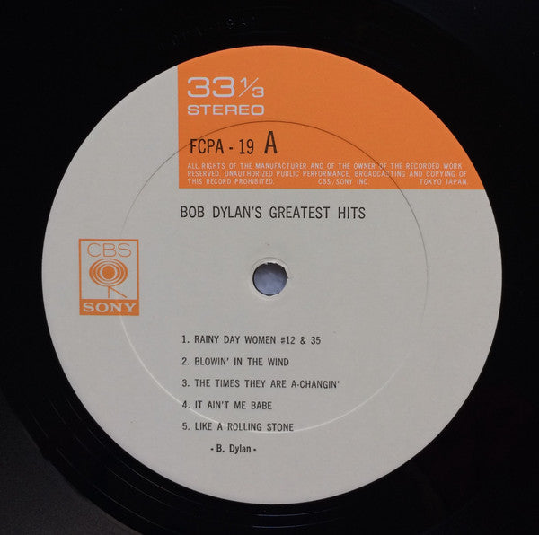 Bob Dylan - Bob Dylan's Greatest Hits (Vinyl, LP, Compilation, Club Edition, Stereo) Very Good Plus (VG+) / Very Good (VG)