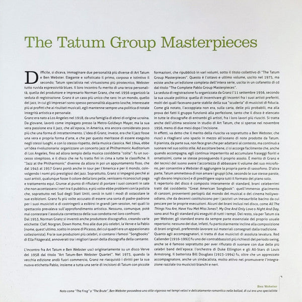 Art Tatum - The Tatum Group Masterpieces (Vinyl, LP, Album, Reissue, Stereo) Very Good Plus (VG+) / Very Good Plus (VG+)