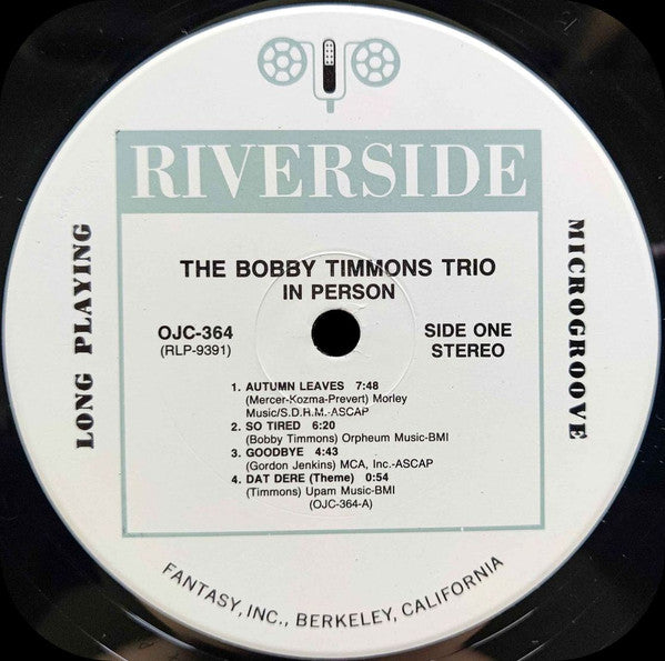 The Bobby Timmons Trio - In Person (Vinyl, LP, Album, Stereo, Reissue, Remastered) Very Good (VG) / Very Good (VG)