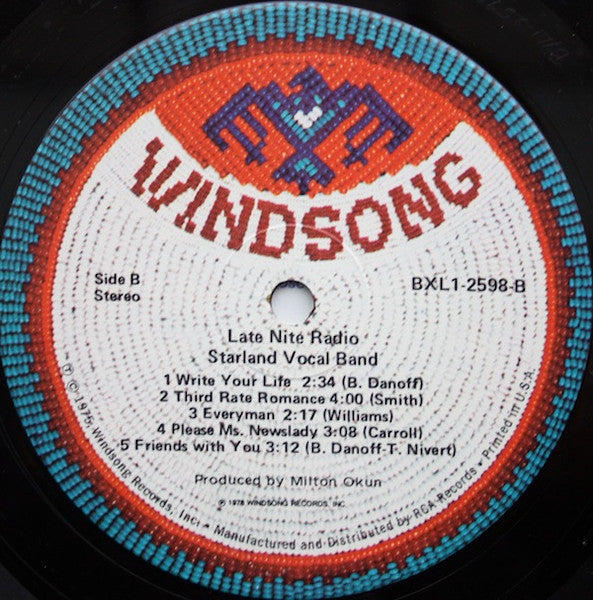 Starland Vocal Band - Late Nite Radio (Vinyl, LP) Very Good (VG) / Good Plus (G+)