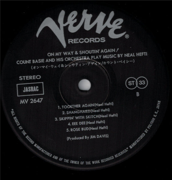 Count Basie Orchestra - On My Way & Shoutin' Again! (Vinyl, LP, Album, Reissue) Very Good Plus (VG+) / Very Good Plus (VG+)