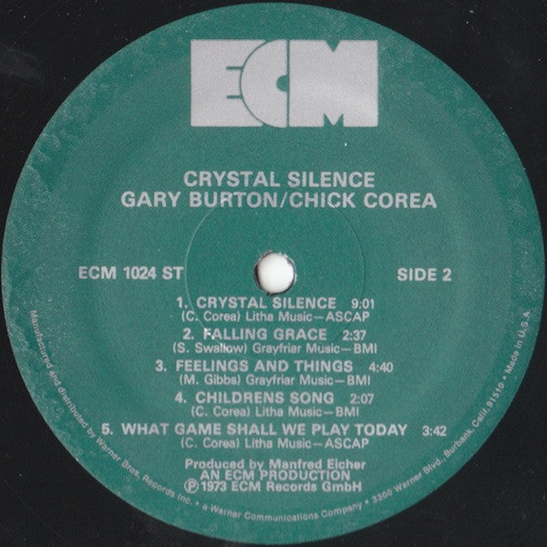 Gary Burton / Chick Corea - Crystal Silence (Vinyl, LP, Album, Reissue) Very Good (VG) / Very Good Plus (VG+)