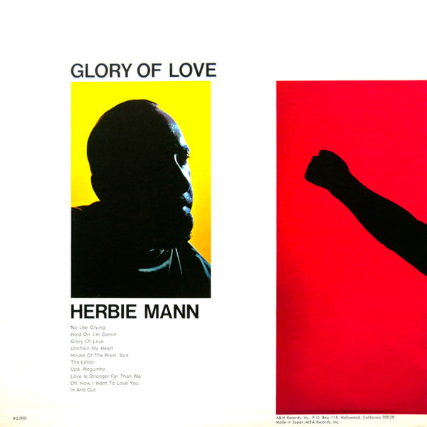 Herbie Mann - Glory Of Love (Vinyl, LP, Album, Reissue) Very Good Plus (VG+) / Very Good (VG)