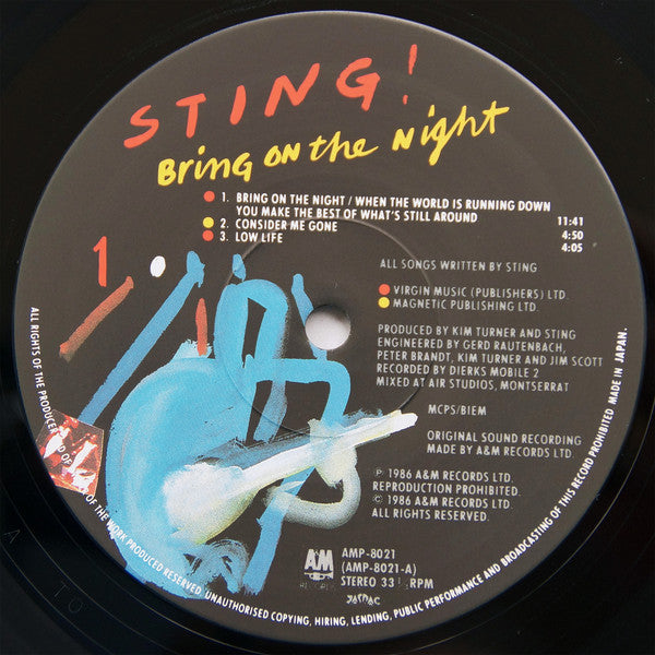 Sting - Bring On The Night (Vinyl, LP, Album, Stereo)