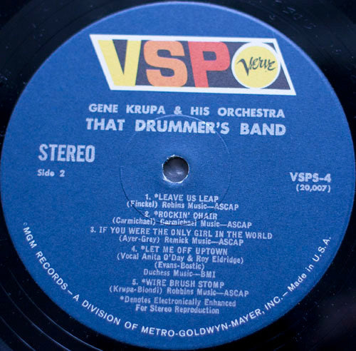 Gene Krupa And His Orchestra - That Drummer's Band (Vinyl, LP, Compilation, Stereo, Remastered) Very Good Plus (VG+) / Very Good Plus (VG+)