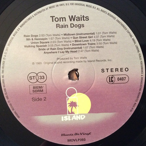 Tom Waits - Rain Dogs (Vinyl, LP, Album, Reissue, Remastered) Near Mint (NM or M-) / Near Mint (NM or M-)