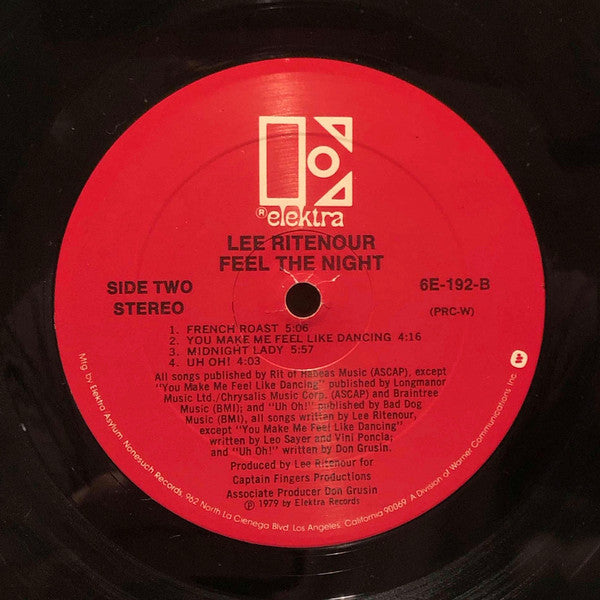 Lee Ritenour - Feel The Night (Vinyl, LP, Album, Reissue, Stereo) Very Good Plus (VG+) / Very Good (VG)