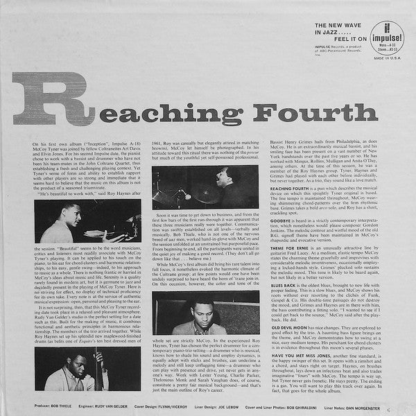 McCoy Tyner Trio - Reaching Fourth (Vinyl, LP, Album, Reissue, Stereo) Good Plus (G+) / Very Good (VG)