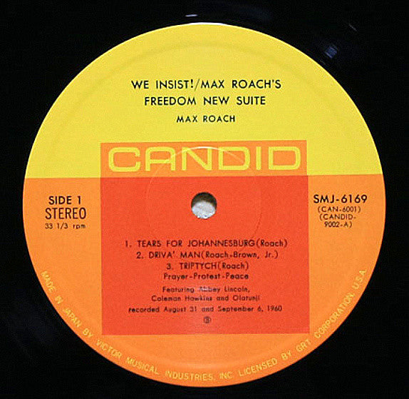 Max Roach - We Insist! Max Roach's Freedom Now Suite (Vinyl, LP, Album, Reissue, Stereo) Very Good Plus (VG+) / Very Good (VG)