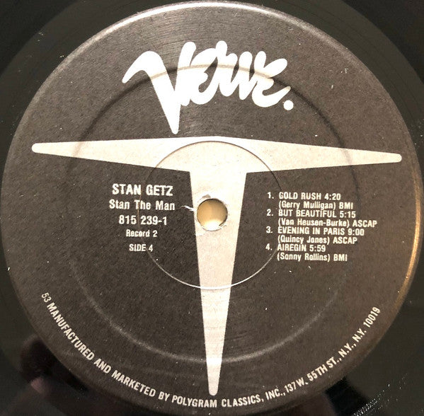 Stan Getz - Stan The Man (2xVinyl, LP, Compilation) Very Good Plus (VG+) / Very Good (VG)