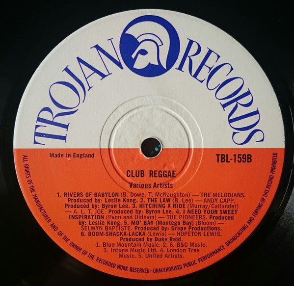 Various - Club Reggae (Vinyl, LP, Compilation) Good Plus (G+) / Good Plus (G+)