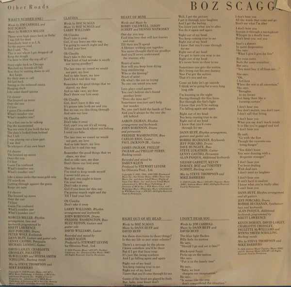 Boz Scaggs - Other Roads (Vinyl, LP, Album, Stereo) Near Mint (NM or M-) / Near Mint (NM or M-)