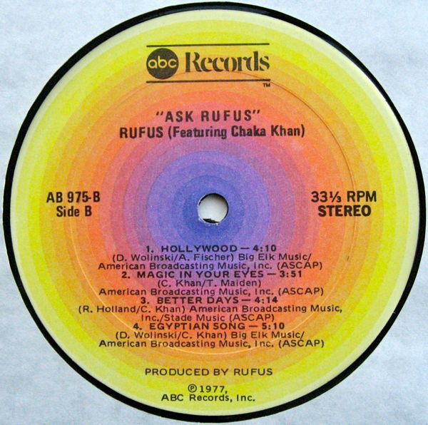Rufus & Chaka Khan - Ask Rufus (Vinyl, LP, Album) Very Good (VG) / Good (G)
