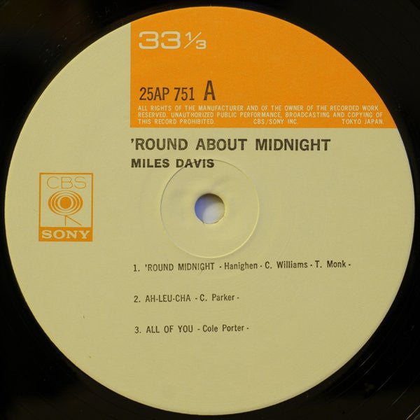Miles Davis - 'Round About Midnight (Vinyl, LP, Album, Reissue, Mono)