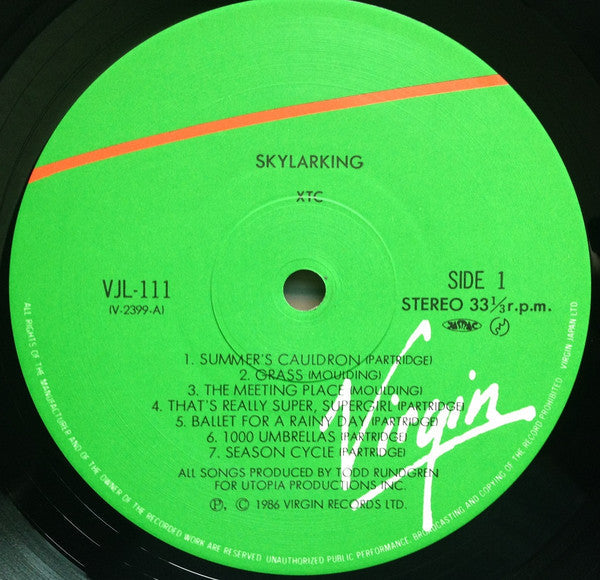 XTC - Skylarking (Vinyl, LP, Album, Reissue, Stereo) Near Mint (NM or M-) / Very Good Plus (VG+)