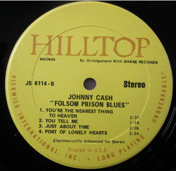 Johnny Cash - Folsom Prison Blues (Vinyl, LP, Compilation, Reissue, Stereo) Very Good (VG) / Very Good (VG)