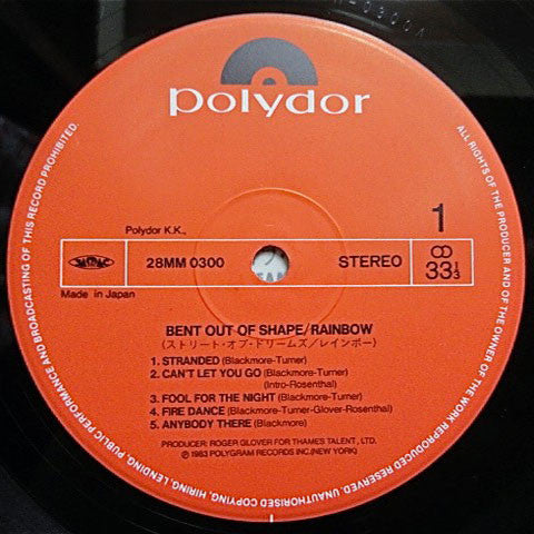 Rainbow - Bent Out Of Shape (Vinyl, LP, Album, Stereo)