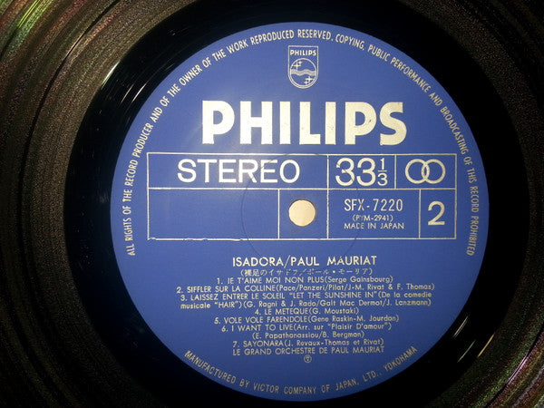 Le Grand Orchestre De Paul Mauriat - Let The Sunshine In / Midnight Cowboy / And Other Goodies” (Isadora) (Vinyl, LP, Album) Very Good Plus (VG+) / Very Good (VG)