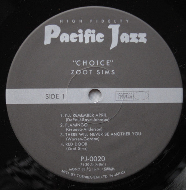 Zoot Sims - Choice (Vinyl, LP, Album, Deluxe Edition, Reissue, Mono) Very Good Plus (VG+) / Very Good Plus (VG+)
