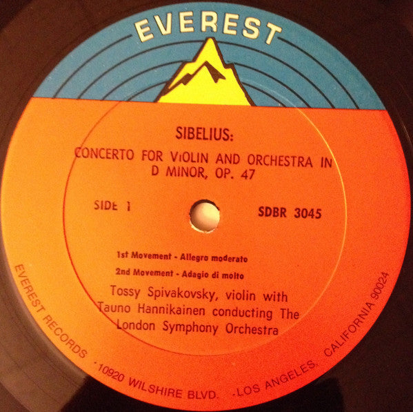 Jean Sibelius - Concerto In D Minor, Op. 47 For Violin And Orchestra / Tapiola, Op. 112 (Tone Poem) (Vinyl, LP, Reissue, Stereo) Very Good (VG) / Very Good (VG)