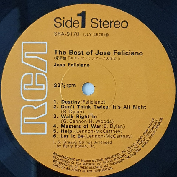 José Feliciano - The Best Of José Feliciano (Vinyl, LP, Compilation)