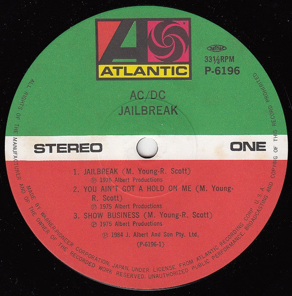 AC/DC - '74 Jailbreak (Vinyl, LP, Album, Compilation, Stereo) Near Mint (NM or M-) / Very Good Plus (VG+)